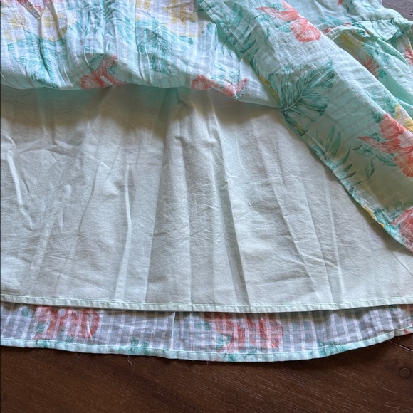 New Sz 10 Janie and Jack cotton tropical floral lined dress with smocked details - Picture 4 of 7